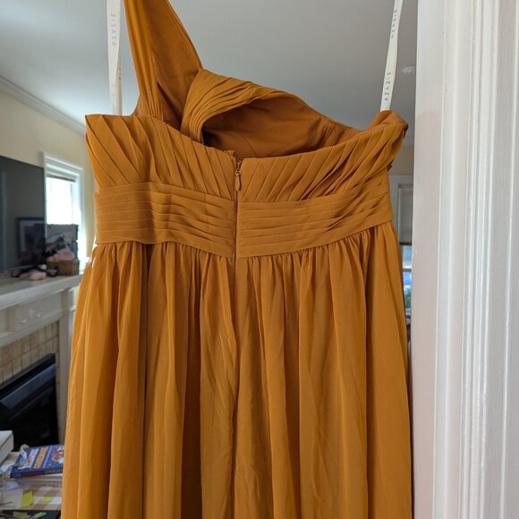 One Shoulder Floor-Length Azazie Bridesmaid Dress - Picture 3 of 4